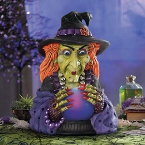 Hagatga the Halllween  Witch Figurine with Crystal Ball
